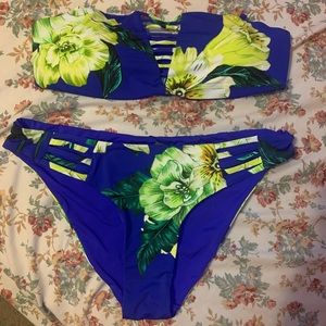 Blue Floral Bikini